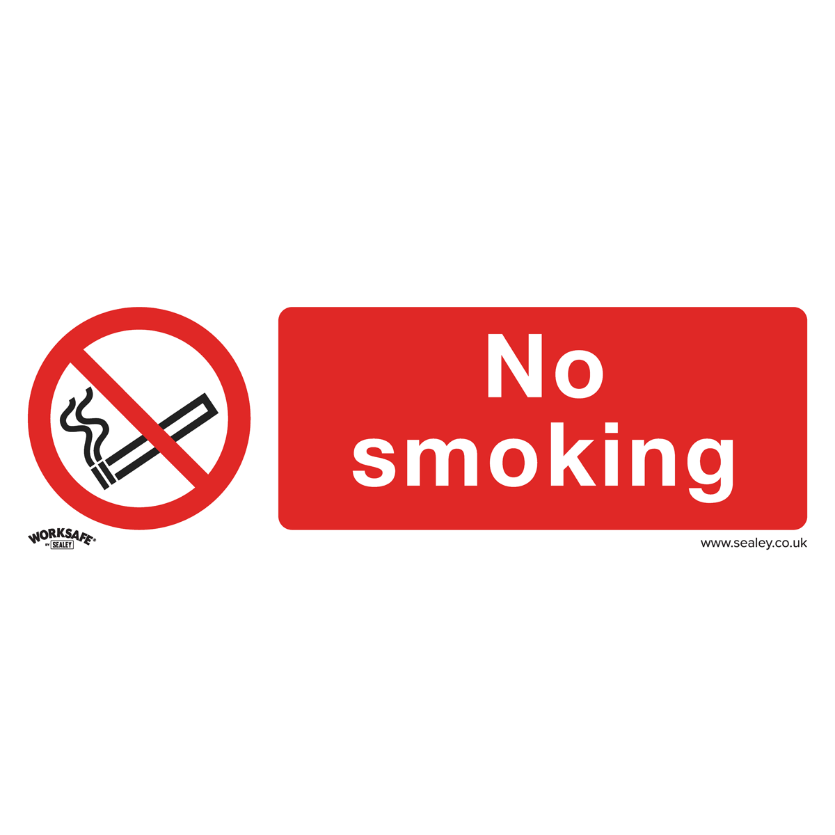 Sealey Prohibition Safety Sign No Smoking Rigid Plastic 300 x 100mm SS13P1