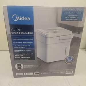 Midea Cube 50 Pint Dehumidifier for Rooms at Home for up to 4,500 Sq. Ft USED