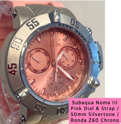 50mm Pink & Silvertn | SUBAQUA NOMA III | Swiss Z60 Chrono Invicta Mens Watch