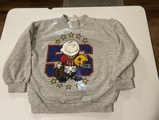 Vintage Charlie Brown Made in USA Youth Football Sweatshirt Thanksgiving Sz 7