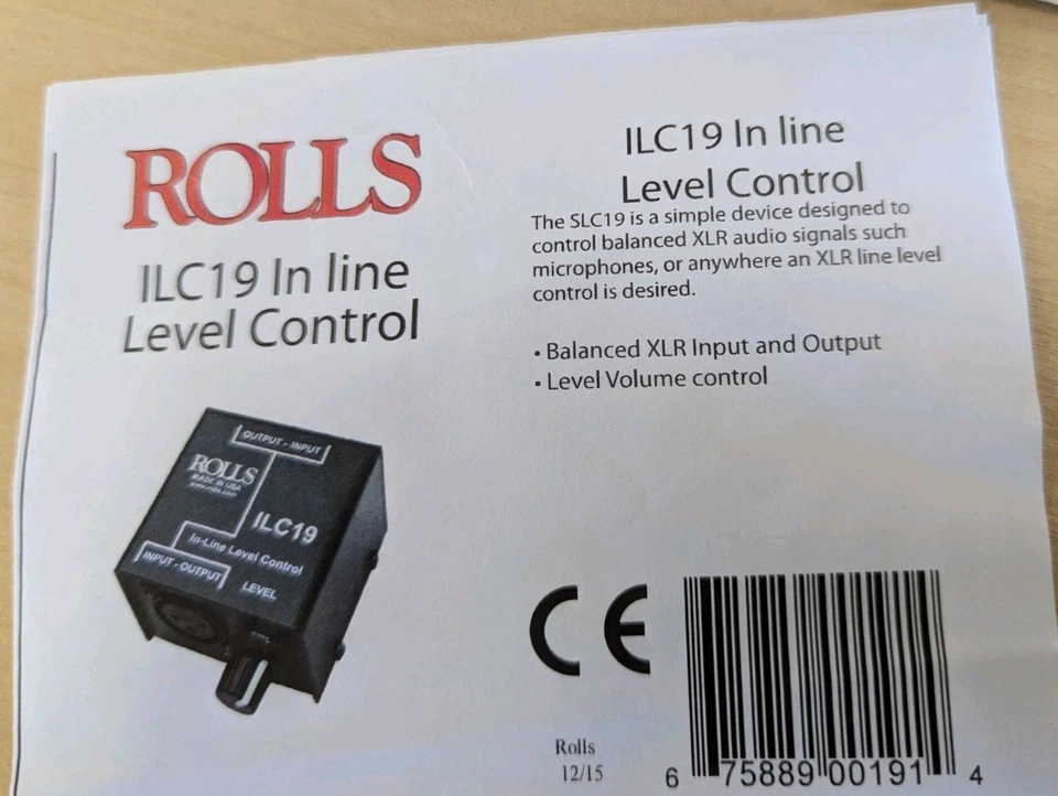 Rolls ILC19 In-line XLR Audio Level Control - Image 4 of 4