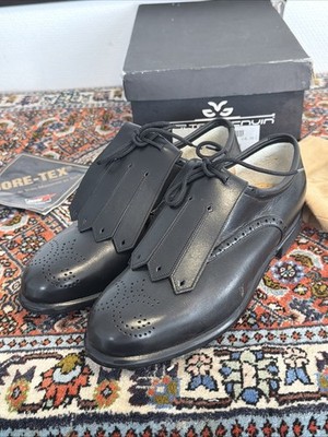 Damen Walter Genuin Black  Leather Oxford Golf Shoes Made in Italy Gr: 39,5 EU 