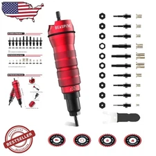 Heavy Duty Rivet Nut Drill Adapter Set - 10 Chucks, 50 Assorted Nuts, Carry Box