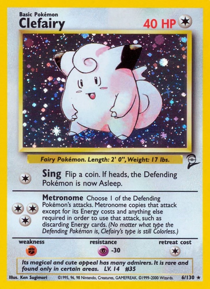 Pokemon Clefairy Holofoil BS2 006/130 DM Holo Rare EN