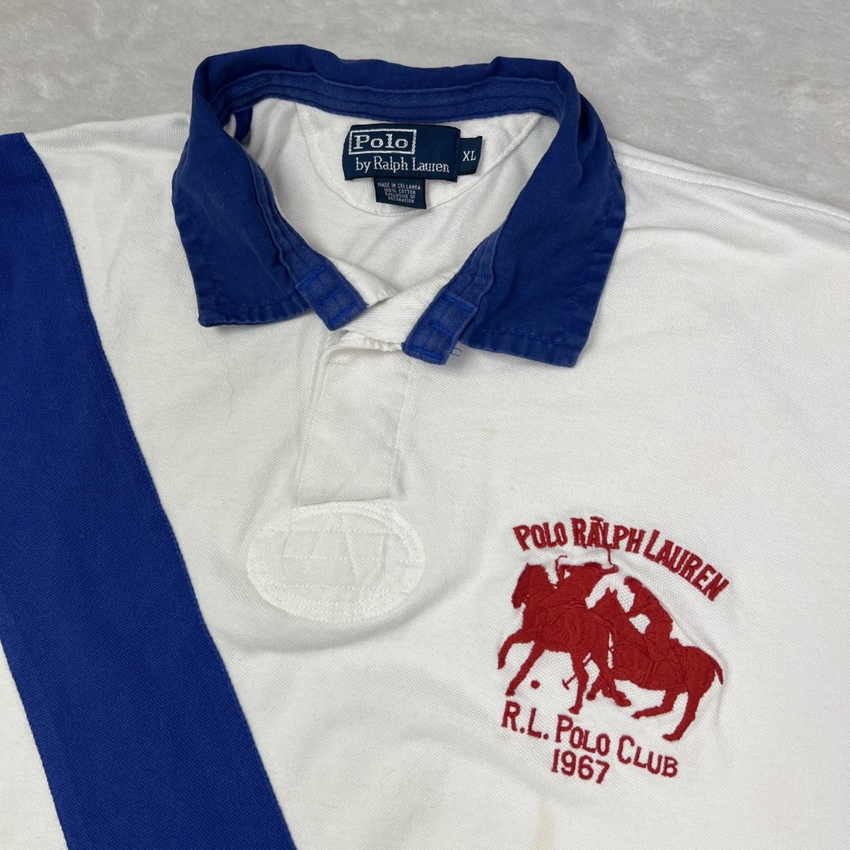 Vintage Polo Ralph Lauren Rugby Polo Club 1967 Shirt Stripe White