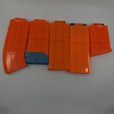 Nerf N-Strike Elite Orange Magazine Clips Lot Of 5 Assorted Dart Mags Blaster