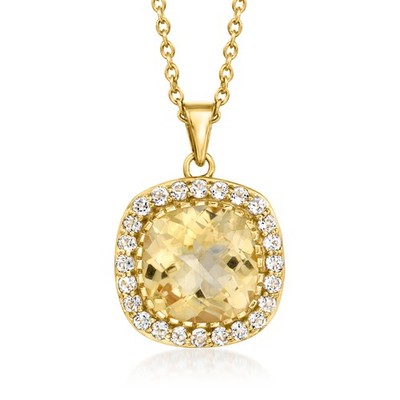 Ross-Simons Citr & WTpz Ncklc in 18k Gold Plate 18 inches