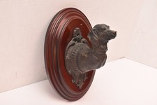 Antique Dog Dachshund Hound Metal Wall Hook Leash Coat Robe French Country VTG