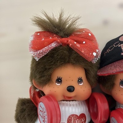 Sekiguchi DJ Monchhichi MCC Plush Set of 2 Tagged Used from Japan