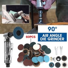 UK Stock 90° 1/4" Air Angle Die Grinder Tool + 60Pcs 2Inch Quick Change Discs