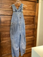 VTG 50s Big Smith Sanforized Union Made Hickory Striped Overalls Painter 34x28