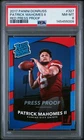 2017 PANINI DONRUSS RED PRESS PROOF #327 PATRICK MAHOMES II ROOKIE RC PSA 8