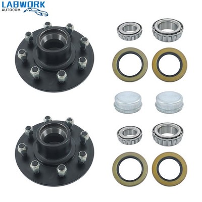 8 Lug 6.5'' Trailer Hub Kit For 7000lbs 1/2 Sets #42 Spindle w/Bearing Kit