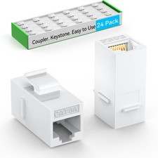 CAT6A RJ45 Keystone Coupler 24 Pack , Cat6 Keystone Jack Female to Female, C...