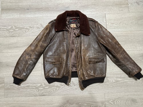 Vintage 1940s horsehide leather bomber jacket Aero -Wear