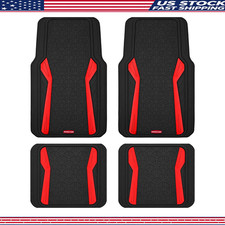 All-weather Heavy Duty Rubber Car Floor Mats Full Set Brushed Aluminumcolor Red All-weather Heavy Duty Rubber Car Floor Mats Full Set Brushed Aluminumcolor Red
