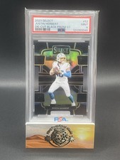 2023 Panini Select Concourse Justin Herbert #52 Black Prizm 1/1 One Of One PSA 9