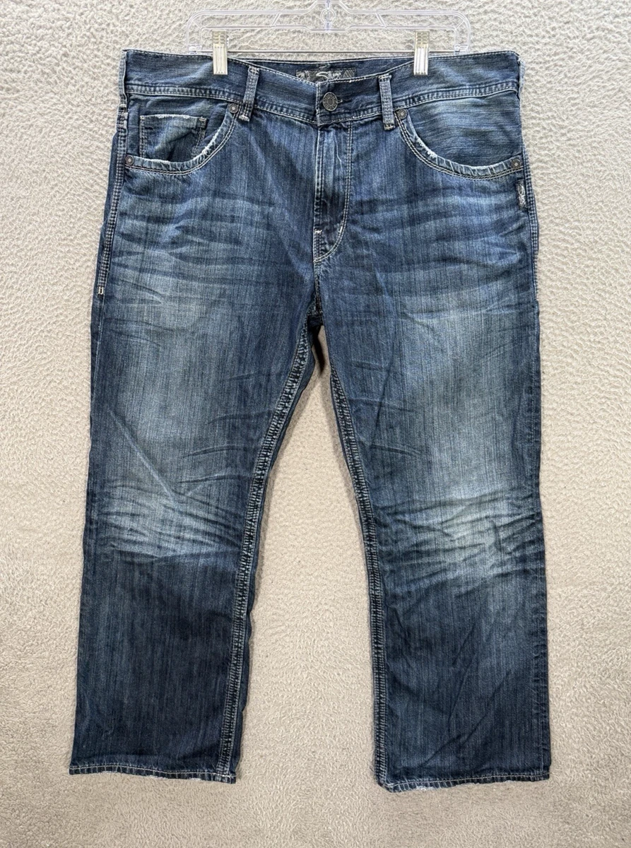 Silver Jeans Co. Zac Jeans Uomo – Vestibilità Rilassata, Gamba Dritta, Lavaggio Scuro EAE314 (Taglia 31W/30L)
