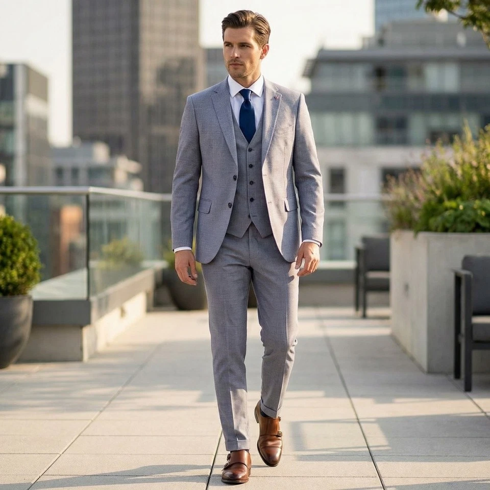 CG Club of Gents Herren Anzug Sakko Calvin Slim Fit blau 61.236J1 225972 61 # - Bild 2 von 4