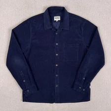 Rhythm. Heavy Corduroy Over Shirt Jacket Mens M Navy Blue Long Sleeve Button Up