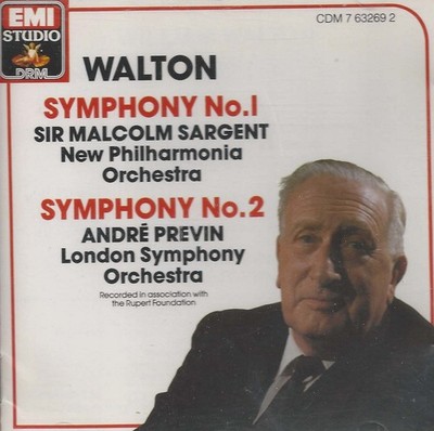Sir William Walton : Symphonies 1 & 2 (EMI) audio cd Very Good