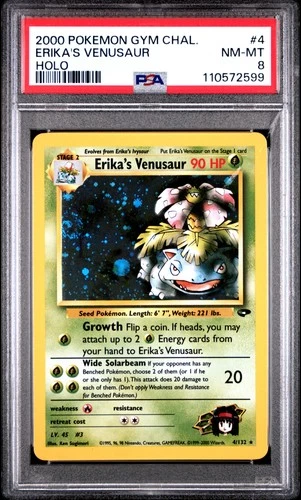 2000 Erika's Venusaur 4/132 Holo Gym Challenge PSA 8