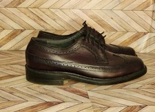 Executive Imperials Leather Wingtip Longwing 6.5 D Vintage Made In USA Goodyear