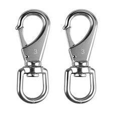 304 Stainless Steel Swivel Snap Hooks, 2 Pack 4.6 Inch Flag Pole Clips, Heavy...