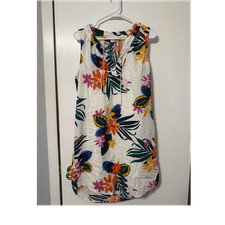 Old Navy Shift Dress Floral Tropical Sleeveless V-Neck Pullover Knee Regular M