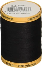 Gutermann Natural Cotton Thread Solids 876yd, Black