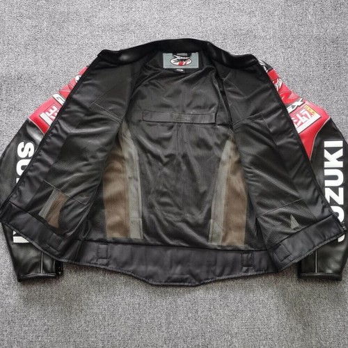 NEW SUZUKI leather jacket motorcycle cycling suit racing rider motorcycle suit - Picture 2 of 12