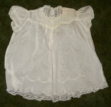 Vintage Baby Dress Cotton Pintucks Semi Sheer White 18 mo 71124 B16