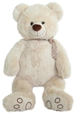 WAGNER STOFFTIERE XXL TEDDYBÄR 100 cm gross weiss Plüschbär Teddy Plüsch Plüschtier Bär Kuschelbär