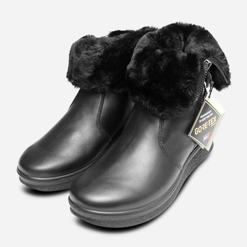 Gore Tex Black Leather Waterproof Fur 