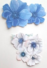 3D UPick Blue White Pink Flowers Scrapbook Card Embellishment 3636