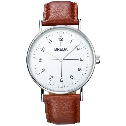 Breda GROOVE 1749b Wristwatch for Men and Women, Silver, Square