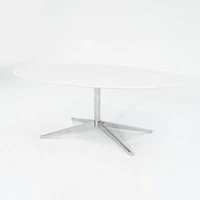2019 Florence Knoll Oval Dining Table with Satin Carrara Marble Top 48 x 78 Inch