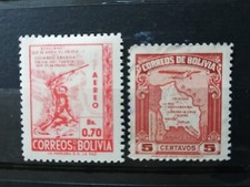 Timbres BOLIVIE - 1935 et 1952 - Poste Aérienne - Lot de 2 timbres NEUFS