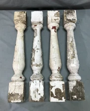 Set 4 VTG Shabby Wood Turned 3x20 Spindle Porch Balusters Table Legs Old 922-25B