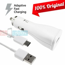OEM Fast White Car Charger Data Cable for Samsung Galaxy S20/S10/S9/S8/S7/S6/S5
