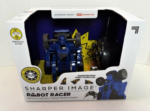 Sharper Image Robot Racer Remote Control Transforming Robot Blue Wireless RC Car