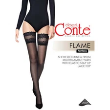 Conte Fantasy Stockings Flame 20 Den - Lace Top High-Quality Stay Ups