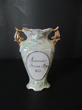 Circa 1900 Souvenir Porcelain Vase Green Bay Wisconsin