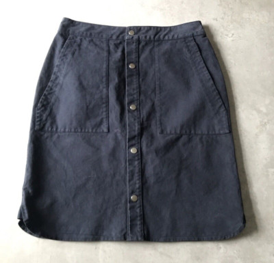 Vanessa Bruno Athe Skirt Blue Cotton With Pockets Button Through Size 8 BNWT