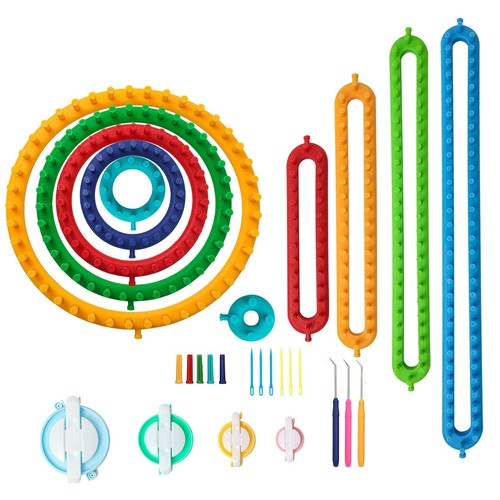 Knitting Loom Craft Kit - Long Knitting Loom and Round Knitting Loom - Includ - Picture 1 of 7