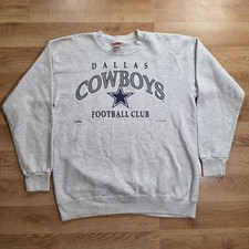 Nutmeg Mills Dallas Cowboys Sweatshirt Men L NFL Graphic Gray 1995 Made in USA