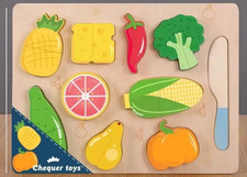 Montessori Wooden Food Cutting Board - Veggies II