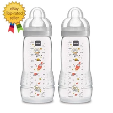 Easy Active Baby Bottles 11Oz Fast Flow Skinsoft Silicone Nipple with Wide Neck