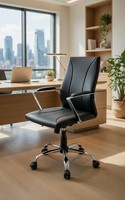 BüRosessel Schwarz Mit Ergonomischem Design Und Verchromtem Gestell