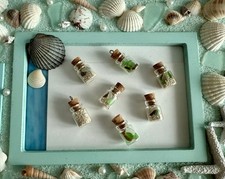 Genuine Sea Glass In Mini Corked Glass Jar Pendant - Pls Read Description